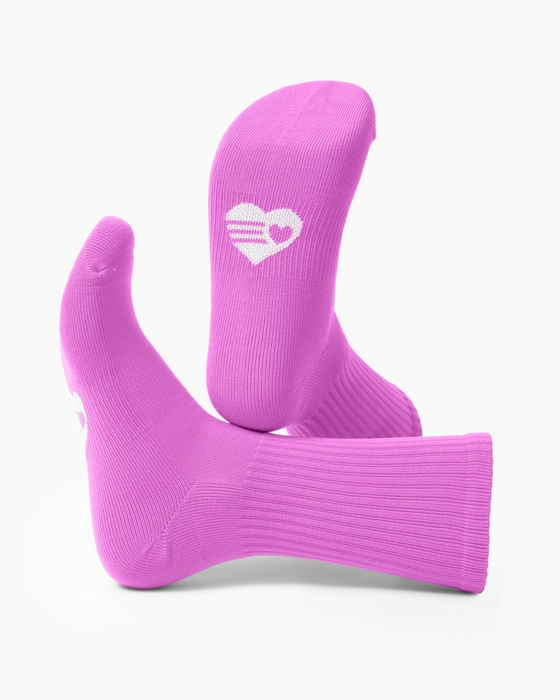 1552 Sport Ribbed Crew Socks Orchid Pink